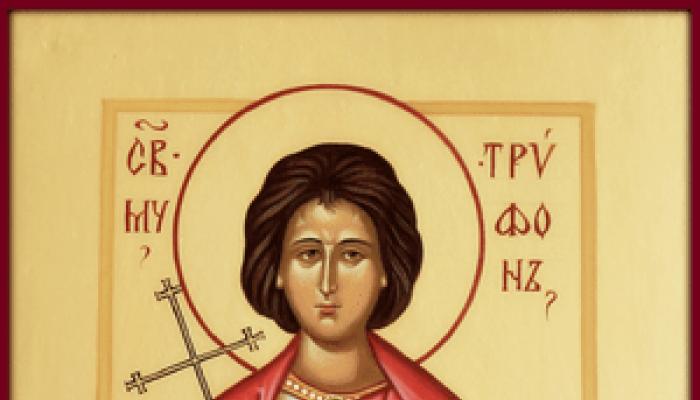 Saint Tryphon - bagaimana membantu, doa di depan ikon Doa untuk Saint Tryphon untuk kesembuhan
